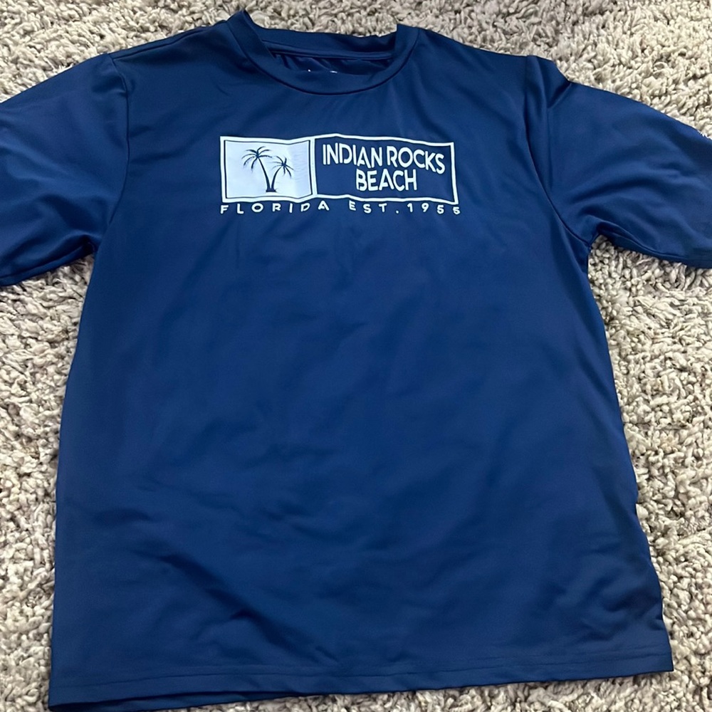 Blue short sleeved boys swim shirt!